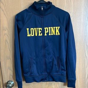 PINK Victoria's Secret Michigan Wolverines Full Zip Navy Track Jacket XS‎